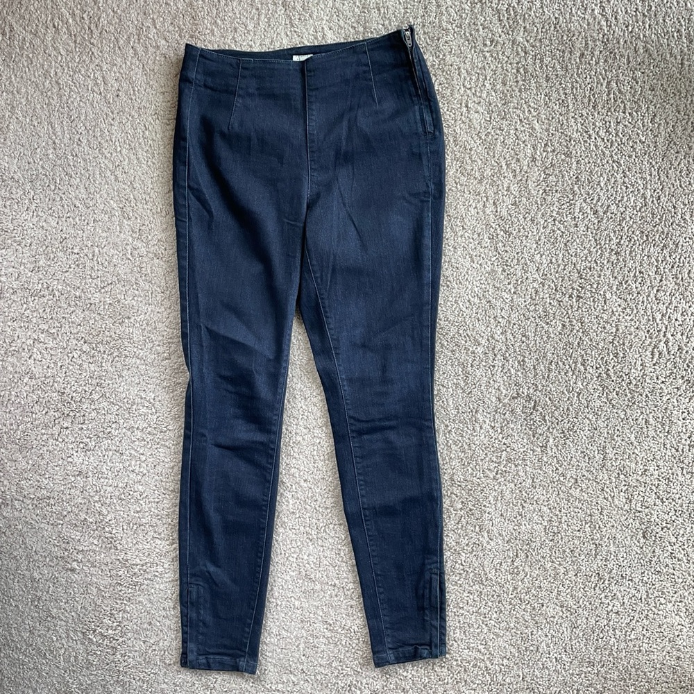 A New Day Dark Wash Denim Ankle Zippers High Rise Skinny Jeans Leggings Size 2